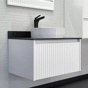 Тумба подвесная Comforty Марсель 75 со столешницей под черный мрамор c раковиной 9110 Белый матовый 00-00012270CF Тумба подвесная Comforty Марсель 75 со столешницей под черный мрамор c раковиной 9110 Белый матовый 00-00012270CF