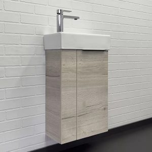 Тумба подвесная Comforty Асти 42 с раковиной 9140 Дуб дымчатый 00-00013798CF