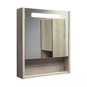 Шкаф зеркальный Comforty Марио 59,5 LED-подсветка Дуб дымчатый 00-00015518CF