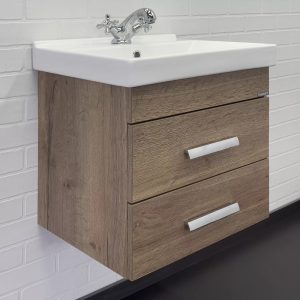 Тумба подвесная Comforty Никосия 50 с раковиной Fest 50 Дуб темный 00-00018026CF