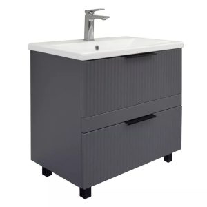 Тумба напольная Comforty Лима 70 с раковиной Como 70 Антрацит 00-00019179CF