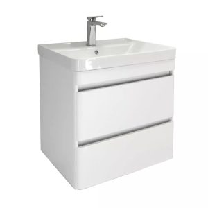 Тумба подвесная Comforty Валдай 61 с раковиной 4460 Белый матовый 00-00020675CF