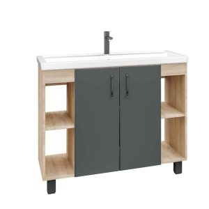 Тумба напольная Grossman Флай 100 Дуб сонома / Серый 101002