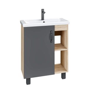 Тумба напольная Grossman Флай 60 Дуб сонома / Серый 106002 Тумба напольная Grossman Флай 60 Дуб сонома / Серый 106002