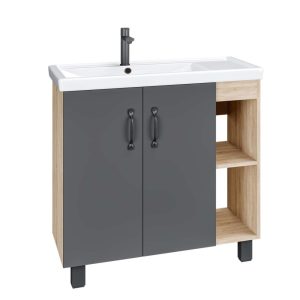 Тумба напольная Grossman Флай 80 Дуб сонома / Серый 108002 Тумба напольная Grossman Флай 80 Дуб сонома / Серый 108002