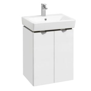 Тумба подвесная Aquaton Скай PRO 55 с раковиной Нео Белый глянцевый 1A2381K1SY010