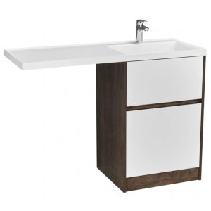 Тумба под стиральную машину напольная Aquaton Лондри 120 Дуб кантри / Белый 1A2669K2LHDY0