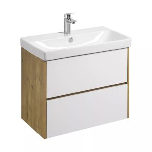 Тумба подвесная Aquaton Сканди 80 с раковиной Адриана Белый / Дуб рустикальный 1A2830K0SDZ90