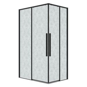 Душевой уголок Grossman Galaxy 100х80 левый Черный / Шиншила 300.K33.01.80R10L.21.02