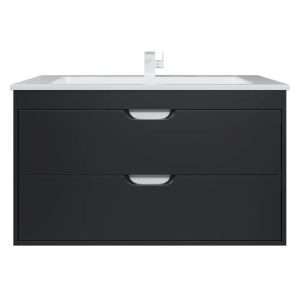 Тумба подвесная Uperwood Modul 97 с раковиной Черный матовый 393020553