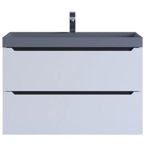 Тумба подвесная Uperwood Tanos 80 с раковиной Белый / Графит 3930421702 Тумба подвесная Uperwood Tanos 80 с раковиной Белый / Графит 3930421702