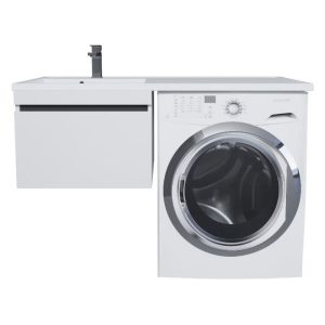 Тумба подвесная Uperwood Magenta 120 под стиральную машину левая с раковиной Белый / Графит 51930205154