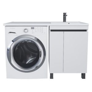 Тумба напольная Uperwood Magenta 120 под стиральную машину правая с раковиной Белый / Графит 52930205157 Тумба напольная Uperwood Magenta 120 под стиральную машину правая с раковиной Белый / Графит 52930205157