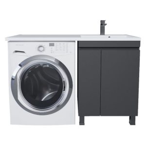 Тумба напольная Uperwood Magenta 120 под стиральную машину правая с раковиной Черный матовый 52930205158 Тумба напольная Uperwood Magenta 120 под стиральную машину правая с раковиной Черный матовый 52930205158