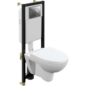 Инсталляция Cersanit Black с унитазом Parva и кнопкой смыва Leon Хром глянцевый 64229 Инсталляция Cersanit Black с унитазом Parva и кнопкой смыва Leon Хром глянцевый 64229