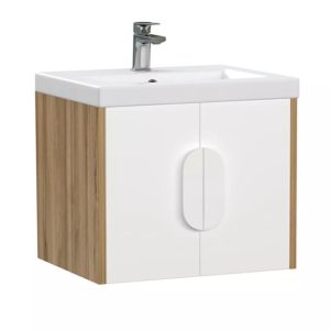 Тумба подвесная Cersanit Como 50 Белый / Орех 69336