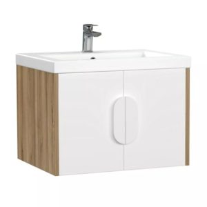 Тумба подвесная Cersanit Como 60 Белый / Орех 69337