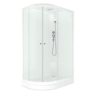 Душевая кабина Domani-Spa Delight Slim 120х80 левая Белый / Прозрачное, Поддон низкий, DS01DS128LLWCl00