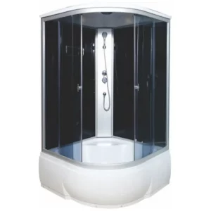 Душевая кабина Водный мир 120х120, Хром / Тонированное, Высокий поддон