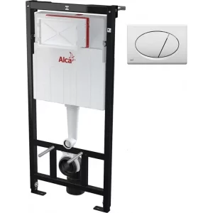 Комплект системы инсталляции Alcaplast Sadroмodul для сухой установки высота 1,12 м с кнопкой смыва белая Комплект системы инсталляции Alcaplast Sadroмodul для сухой установки высота 1,12 м с кнопкой смыва белая