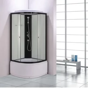 Душевая кабина Водный мир 80х80, Черный / Прозрачное, Высокий поддон