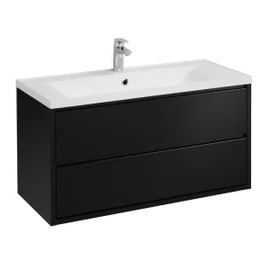 Тумба подвесная с раковиной Aquaton Римини 99,7х44,5 черный глянец 1A2346K3RN950 Тумба подвесная с раковиной Aquaton Римини 99,7х44,5 черный глянец 1A2346K3RN950
