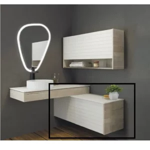 Тумба подвесная Comforty Клеон 120 + белая столешница Белый / Дуб дымчатый 00-00001851CF