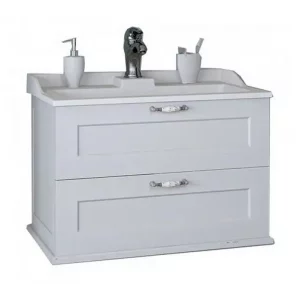 Тумба с раковиной Aquaton Леон 80 белая 1A1863K0LBPS0