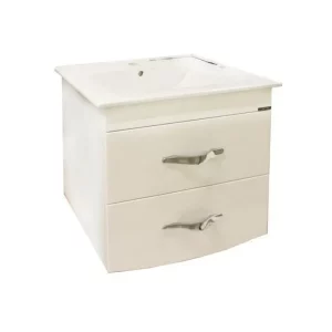 Тумба подвесная Comforty Лаура 61 + раковина Белый 3129351