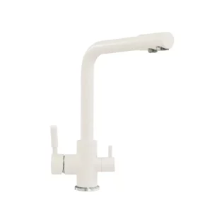 Смеситель для кухни Polygran Дуо с каналом для питьевой воды 660717 Белый хлопок