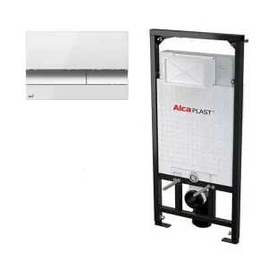 Комплект системы инсталляции Alcaplast Sadroмodul для сухой установки высота 1,2 м с кнопкой смыва белая/хром Комплект системы инсталляции Alcaplast Sadroмodul для сухой установки высота 1,2 м с кнопкой смыва белая/хром