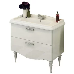 Тумба напольная Comforty Монако 97 + раковина Белый глянец 00004136346CF