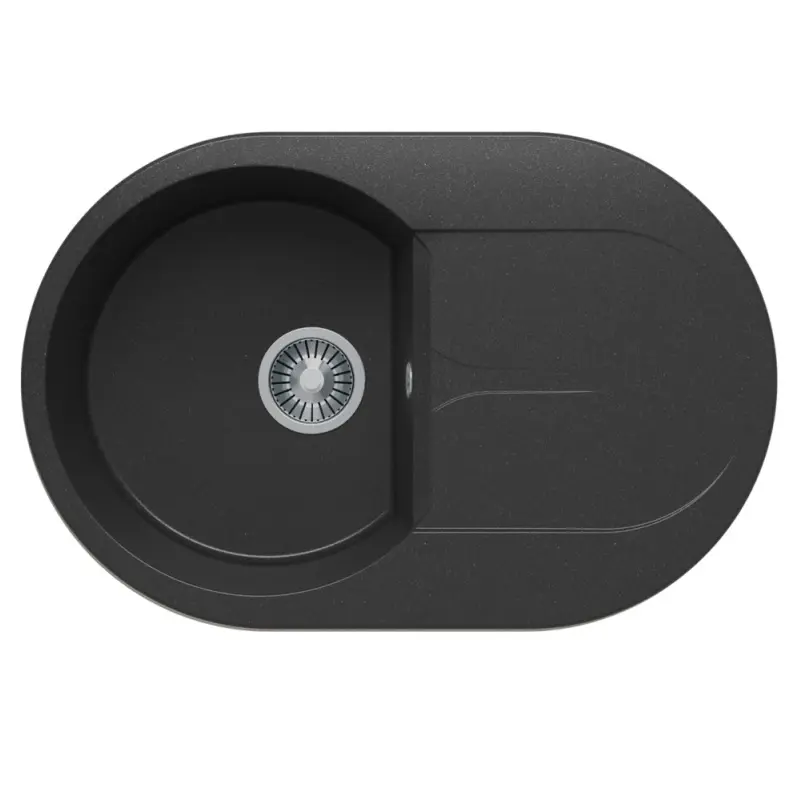 Мойка кухонная Polygran Atol 76 679016 Черный матовый Мойка кухонная Polygran Atol 76 679016 Черный матовый
