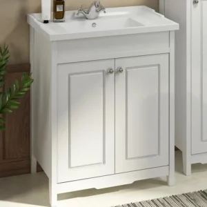 Тумба напольная Comforty Тбилиси 70 + раковина Белый глянец 00003132629CF