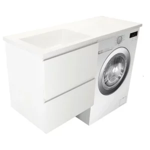 Тумба подвесная Эстет Dallas Luxe под стиральную машину 120 с раковиной Белый ФР-00001928