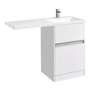 Тумба напольная с раковиной Aquaton Лондри правая 57х50 с правой раковиной Лондри Белый 1A2359K0LH010