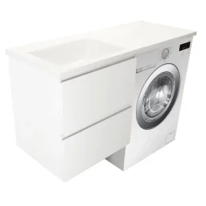 Тумба подвесная Эстет Dallas Luxe под стиральную машину 115 с раковиной Белый ФР-00002296