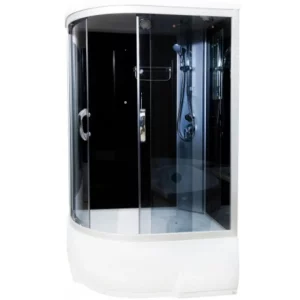 Душевая кабина Водный мир 110х80, Хром / Тонированное, Высокий поддон правая