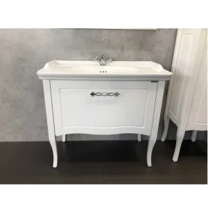 Тумба напольная Comforty Павия 100 + раковина Белый глянцевый 4147999