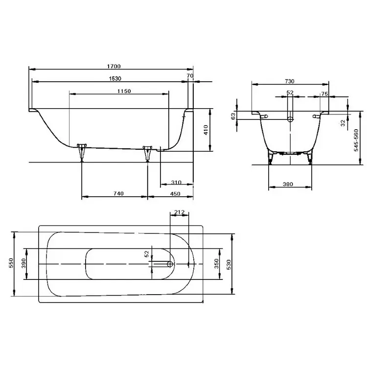 Ванна стальная Kaldewei Saniform Plus 371-1 170х73 Ванна стальная Kaldewei Saniform Plus 371-1 170х73 — изображение 2