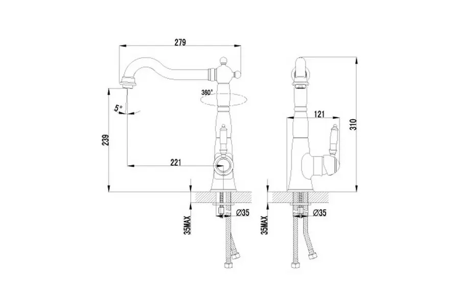 Смеситель для кухни Lemark Villa LM4805B Смеситель для кухни Lemark Villa LM4805B — изображение 2