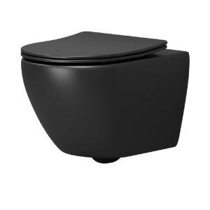 Унитаз подвесной Grossman Tornado с крышкой-сиденье Черный матовый GR-4457BMSQ