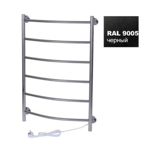 Полотенцесушитель электрический Тера Ребро 50х80 кнопка включения, телескоп.держатели Черный матовый ПСК-10-03ч Полотенцесушитель электрический Тера Ребро 50х80 кнопка включения, телескоп.держатели Черный матовый ПСК-10-03ч