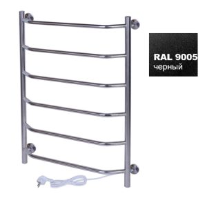 Полотенцесушитель электрический Тера Виктория 50х80 кнопка включения, телескоп.держатели Черный матовый ПСК-11-03ч