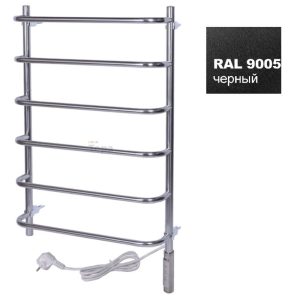 Полотенцесушитель электрический Тера Мост 50х80 ПСН диммер Черный матовый ПСН-12-03дч