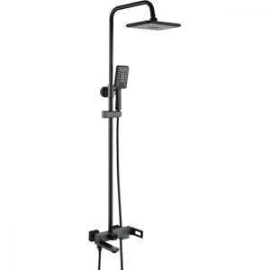 Душевая система Shevanik S90 с изливом Черный матовый S9036H