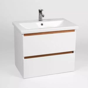 Тумба подвесная Viant Мальта 60 с раковиной Como Белый / Дуб Вотан VMAL60CO-T2YP