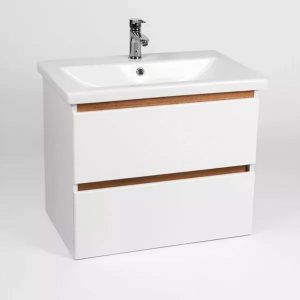 Тумба подвесная Viant Мальта 80 с раковиной Como Белый / Дуб Вотан VMAL80CO-T2YP